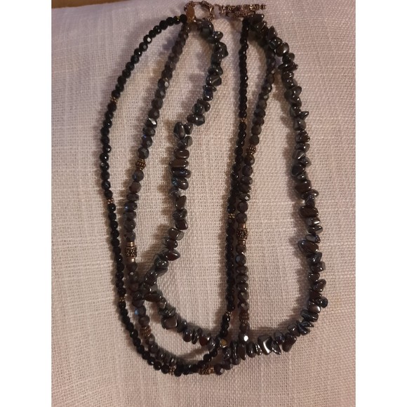 SILPADA Sterling Silver, Black Onyx, & Hematite 3 Strand Vintage Necklace - Picture 7 of 8